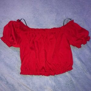 off the shoulder crop top